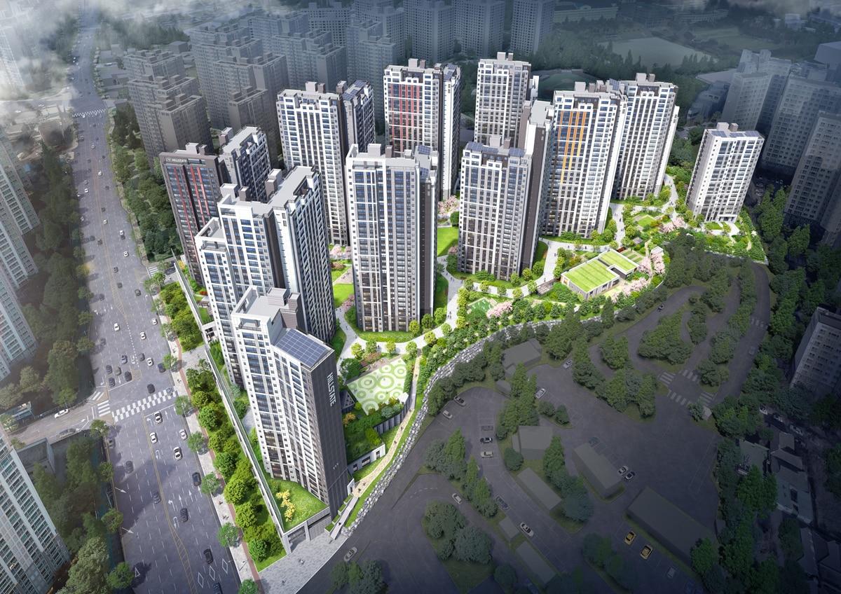 본문 이미지 - 힐스테이트 두정역 조감도(현대건설 제공)