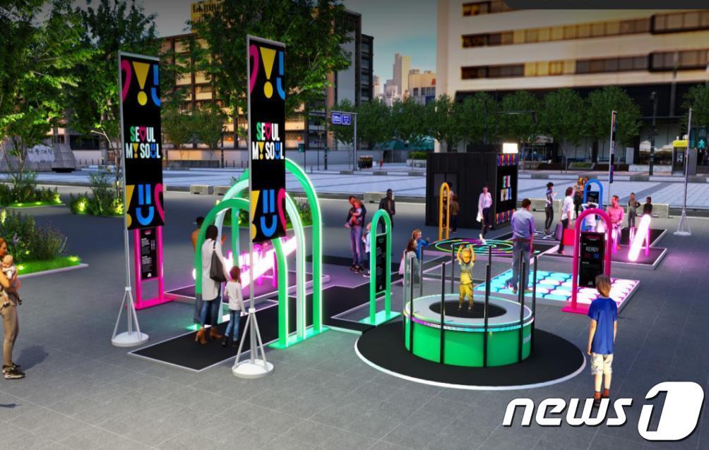 본문 이미지 - 서울 광화문에서 열릴 '빛의 놀이터' 조감도.(서울시 제공)