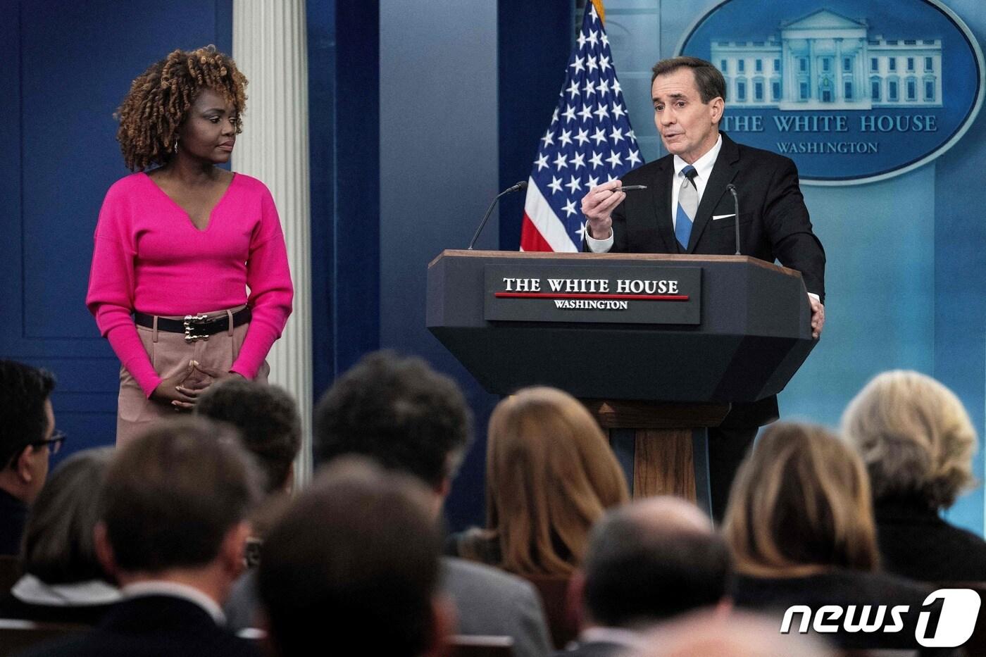 본문 이미지 - 존 커비 백악관 NSC 국가안보소통보좌관. 2024. 2.16 ⓒ AFP=뉴스1 ⓒ News1 우동명 기자