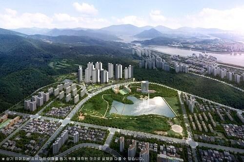 본문 이미지 - 포스코이앤씨 더샵 광양레이크센텀 조감도.(포스코이앤씨 제공)