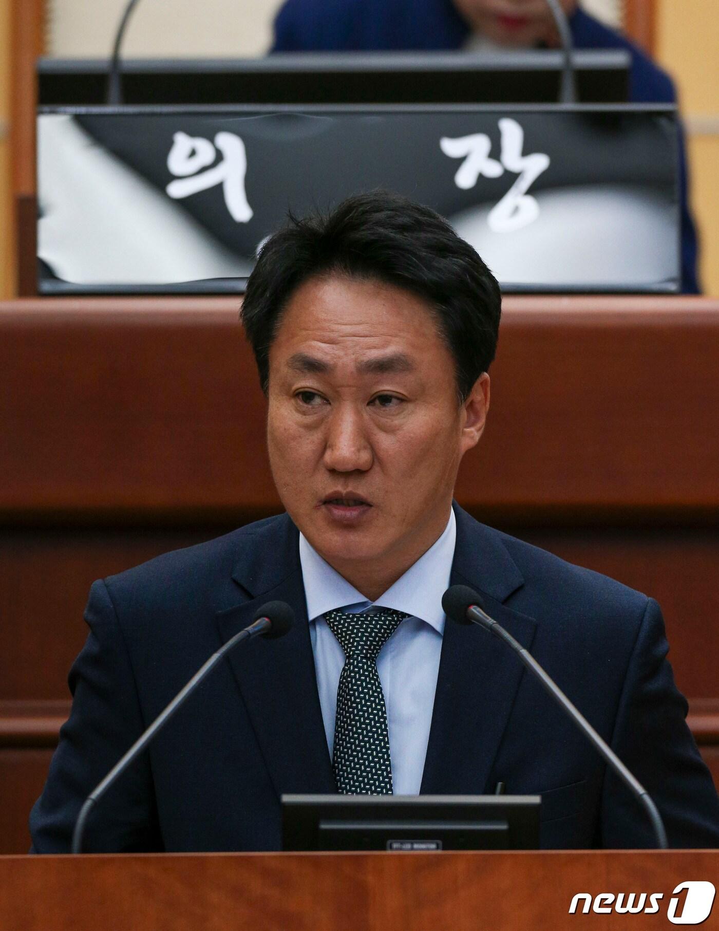 본문 이미지 - 2일 진형석 전북도이 임시회에서 5분 발언을 하고 있다.(의회제공)2024.2.2/뉴스1