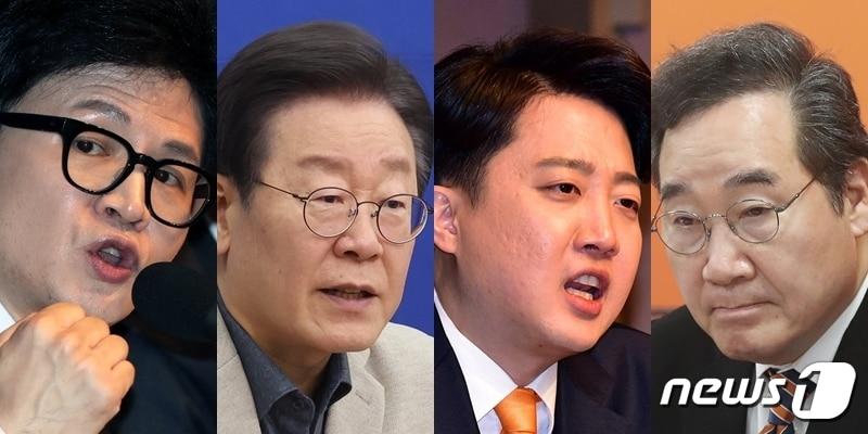 본문 이미지 - 한동훈 국민의힘 비상대책위원장·이재명 더불어민주당 대표·이준석 개혁신당 공동대표·이낙연 개혁신당 공동대표 24.2.20/뉴스1