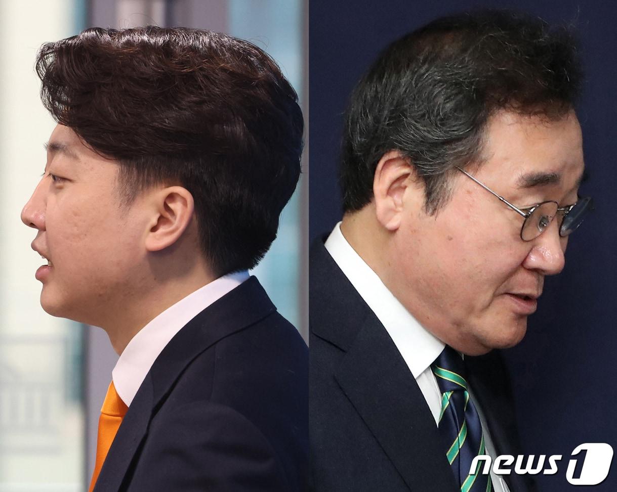 본문 이미지 - 이준석 개혁신당 대표(왼쪽)와 이낙연 새로운미래 공동대표가 20일 서울 여의도 국회와 당사에서 각각 합당 철회 관련 기자회견을 하고 있다. 2024.2.20/뉴스1 ⓒ News1 구윤성 기자,송원영 기자
