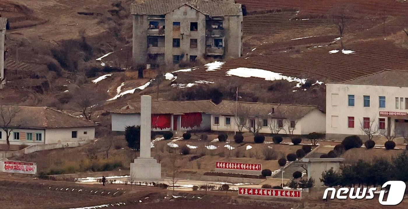 김포시 월곶면 애기봉에서 바라본 북한 마을.2024.2.24/뉴스1 ⓒ News1 김명섭 기자