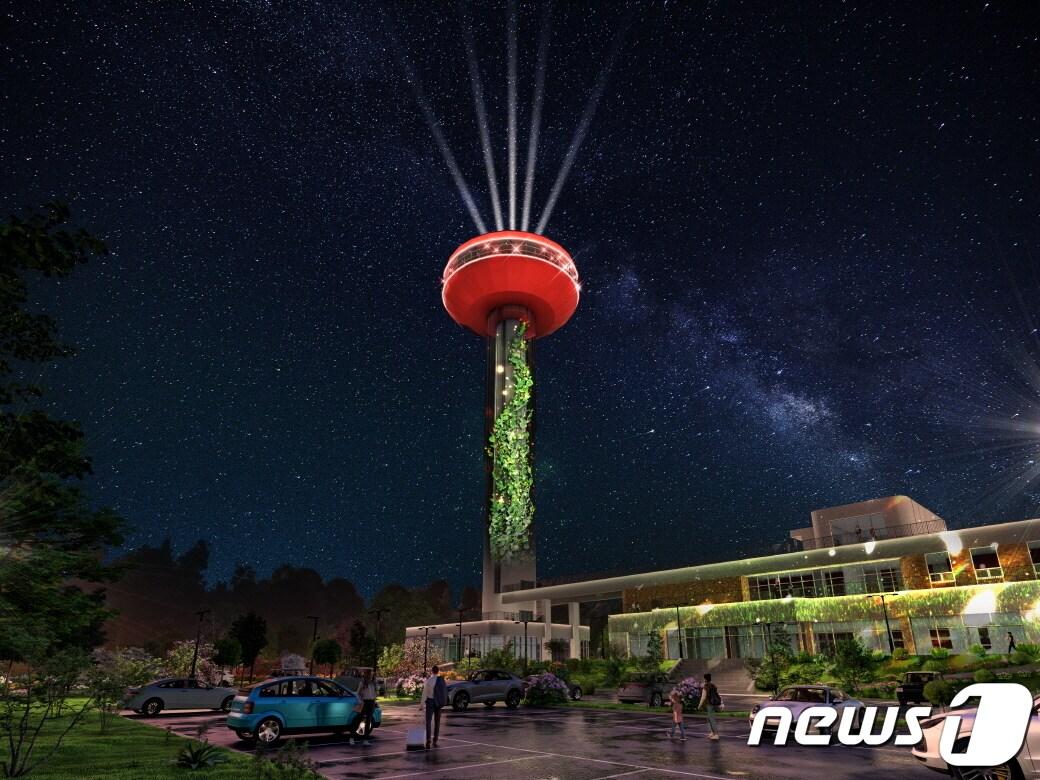 본문 이미지 - 예당호 전망대 미디어파사드 송출 조감도.(예산군 제공)/뉴스1