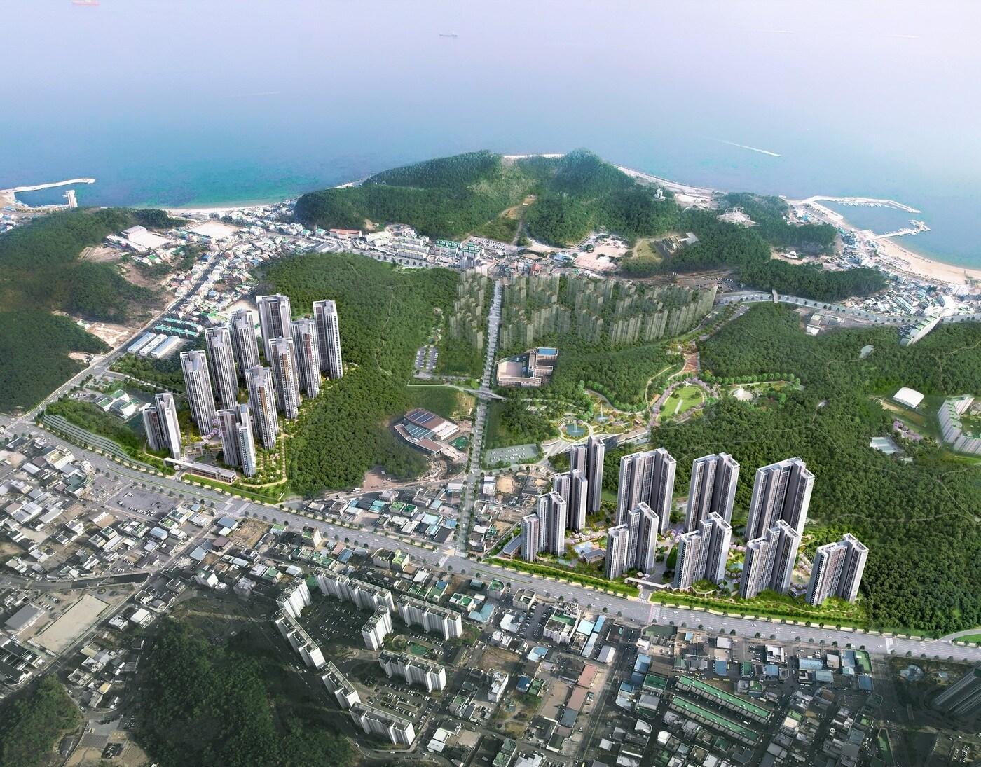 본문 이미지 - 힐스테이트 환호공원 광역조감도(현대건설 제공)