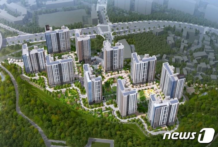 본문 이미지 - 광주 '봉산공원 첨단 제일풍경채' 투시도.(제일건설 제공)/뉴스1 