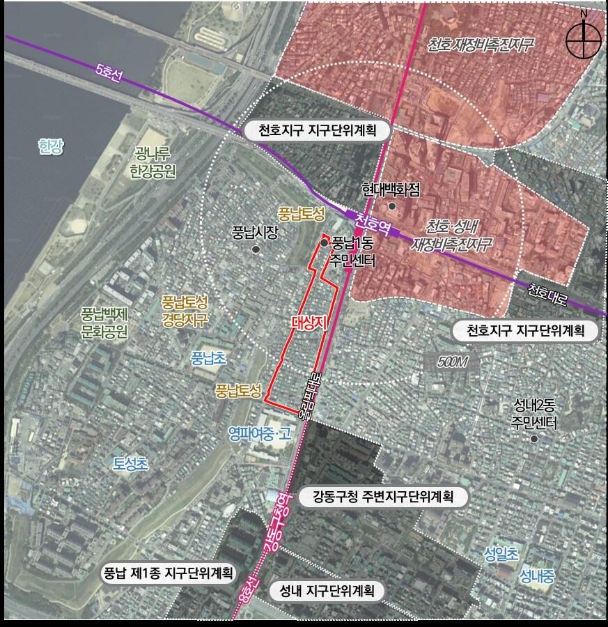 본문 이미지 - 풍납동 모아타운 위치도(SH공사 제공)