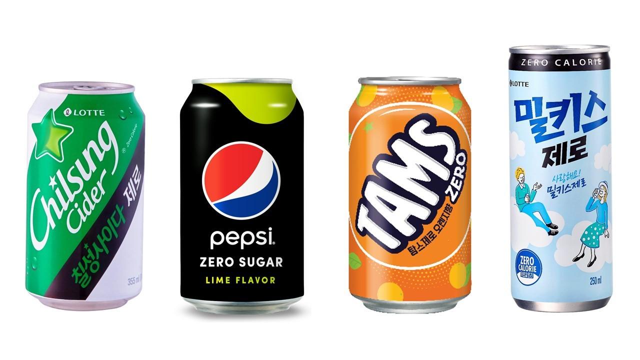 본문 이미지 - 롯데칠성음료의 '제로' 음료 라인업.(롯데칠성음료 제공)