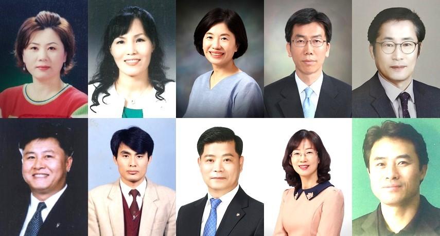 본문 이미지 - 윗쪽 왼쪽부터 윤영임 교육국장, 채선영 정책기획과장, 김지유 민주시민교육과장, 김정기 전주교육장, 정성환 익산교육장, 아랫쪽 왼쪽부터 최용훈 정읍교육장, 송승용 진안교육장, 추영곤 장수교육장, 조현정 과학교육원장, 강양원 학생수련원장/뉴스1