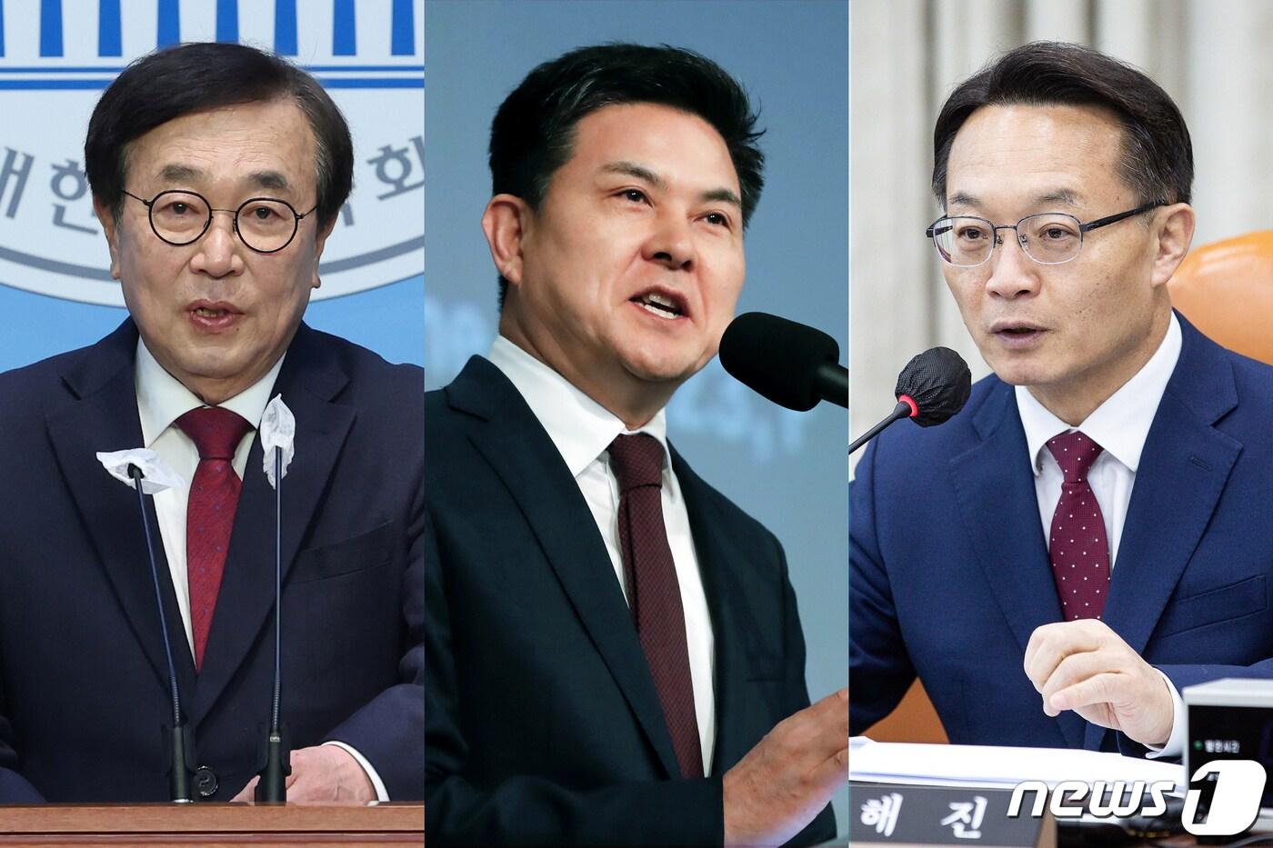 본문 이미지 - 국민의힘이 다선 중진인 서병수(부산진구갑·5선), 김태호(산청함양거창합천·3선), 조해진(경남 밀양의령함안창녕·3선) 의원. 2024.2.7/뉴스1DB ⓒ News1 송원영 기자