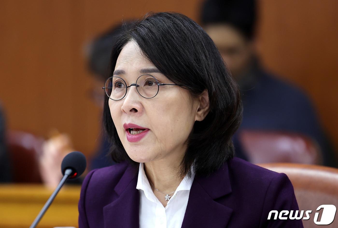 강인선 외교부 2차관이 7일 오후 서울 종로구 외교부청사에서 무상개발협력 전략회의를 주재하고 있다. 2024.2.7/뉴스1 ⓒ News1 박지혜 기자