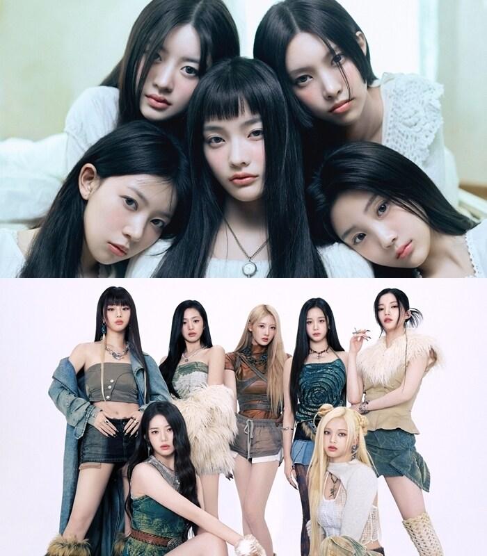 본문 이미지 - 아일릿(위쪽)과 베이비몬스터(빌리프랩, YG엔터테인먼트 제공)