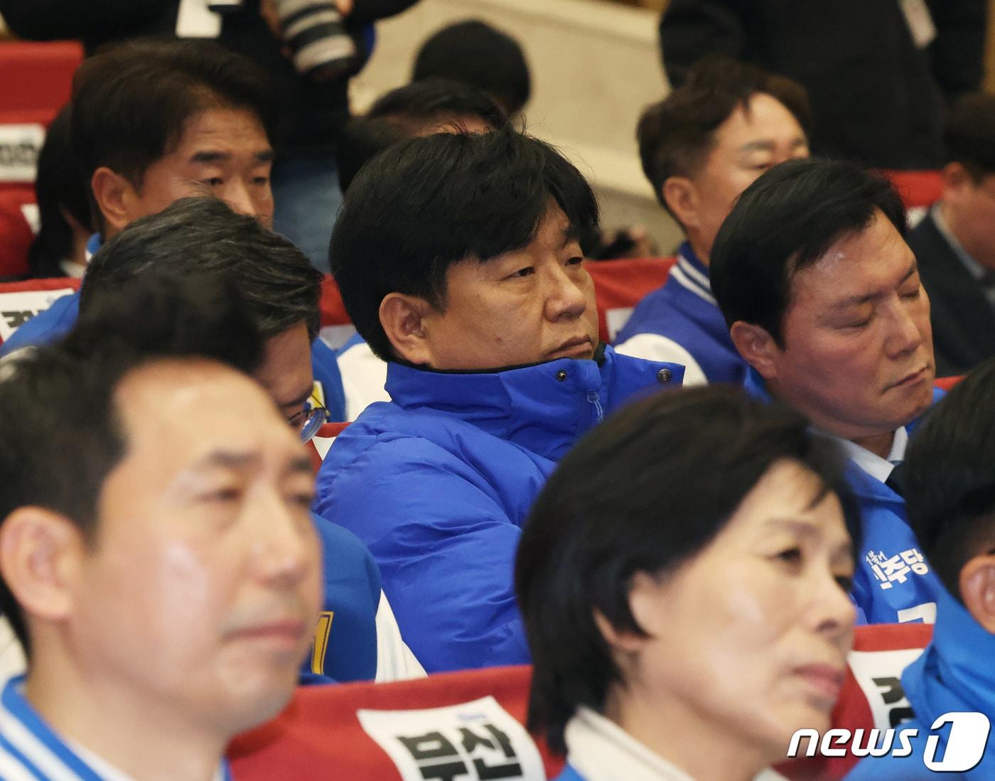 본문 이미지 - 양문석 더불어민주당 경기 안산갑 후보가 17일 오전 서울 여의도 국회 의원회관에서 열린 제22대 총선 후보자 대회에 참석하고 있다. 2024.3.17/뉴스1 ⓒ News1 송원영 기자