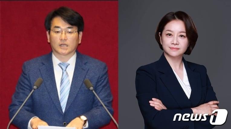 본문 이미지 -  더불어민주당 박용진 의원과 서울 강북을 재경선에서 승리, 후보 자리를 따낸 조수진 변호사. ⓒ 뉴스1  