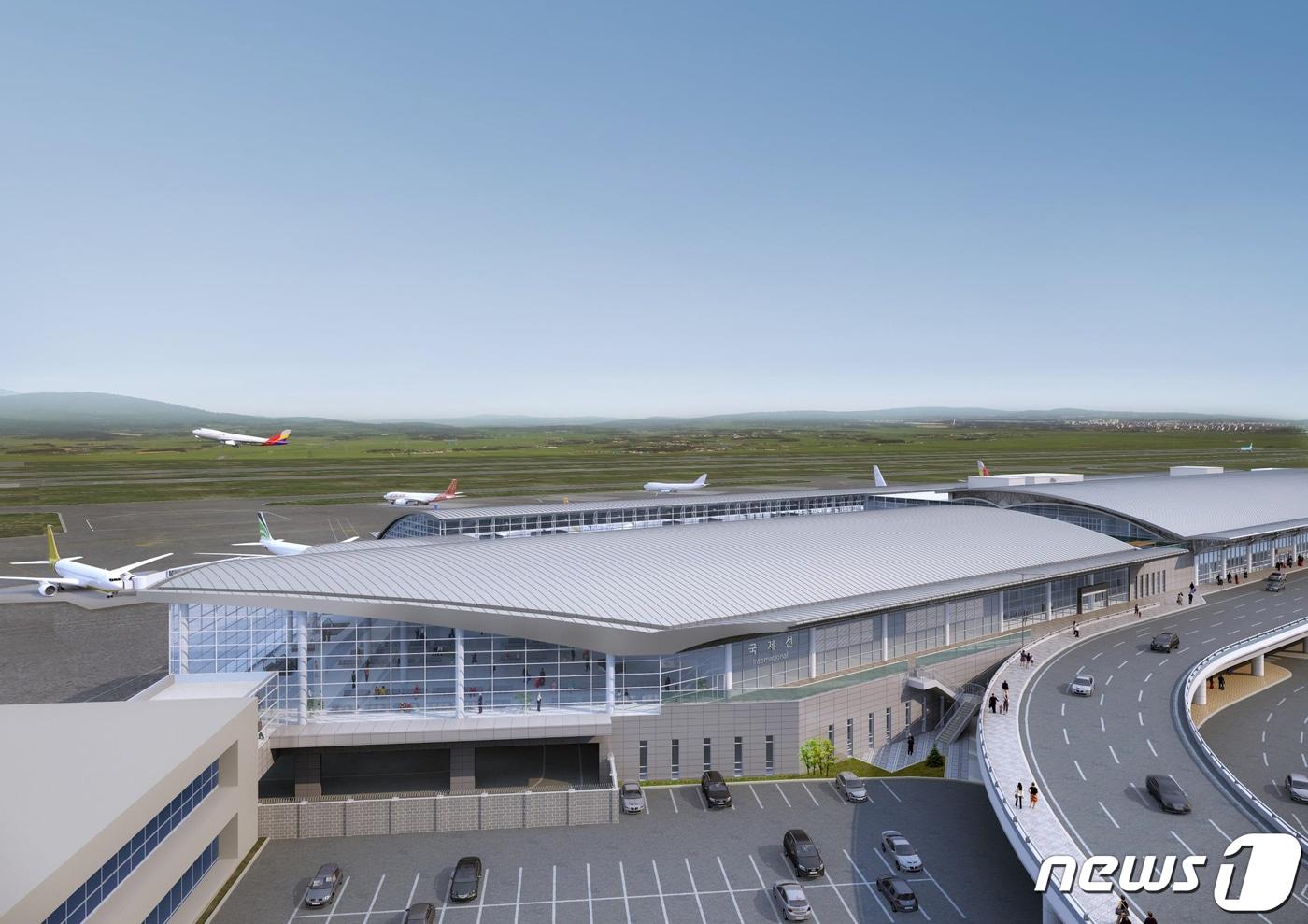 본문 이미지 - 김해공항 확충터미널 조감도.(김해공항 제공) 