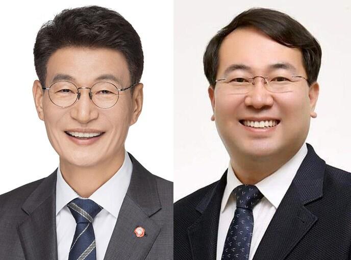 본문 이미지 - 제주시갑 선거구 (왼쪽부터) 더불어민주당 문대림 후보와 국민의힘 고광철 후보. ⓒ News1 오미란 기자