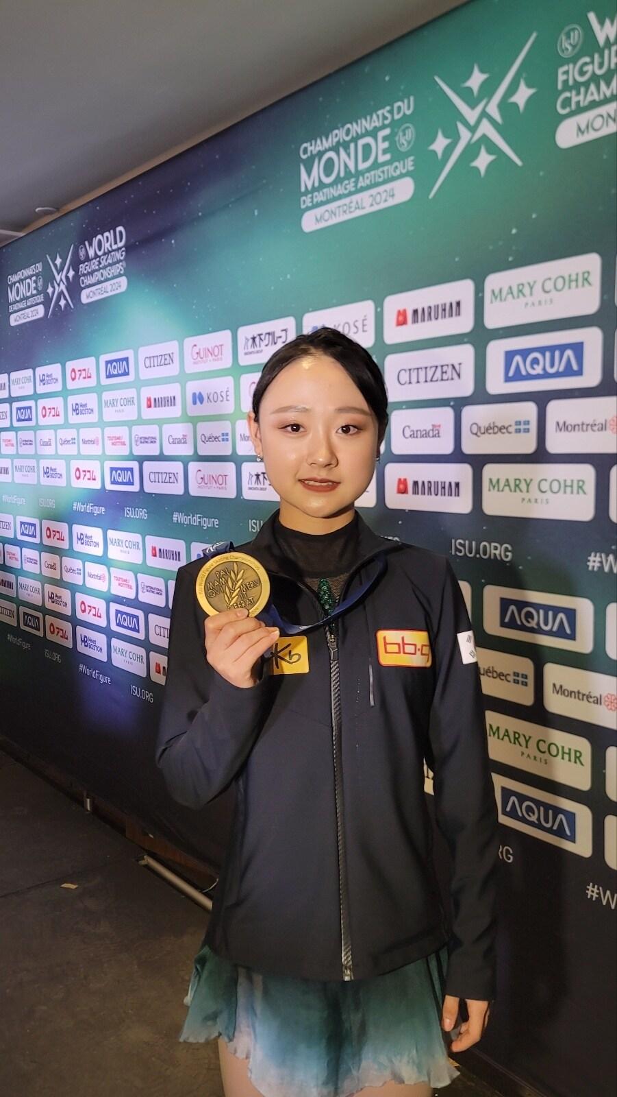 본문 이미지 -  ISU 피겨 세계선수권대회 여자싱글 3위를 차지한 김채연.&#40;대한빙상경기연맹 제공&#41;