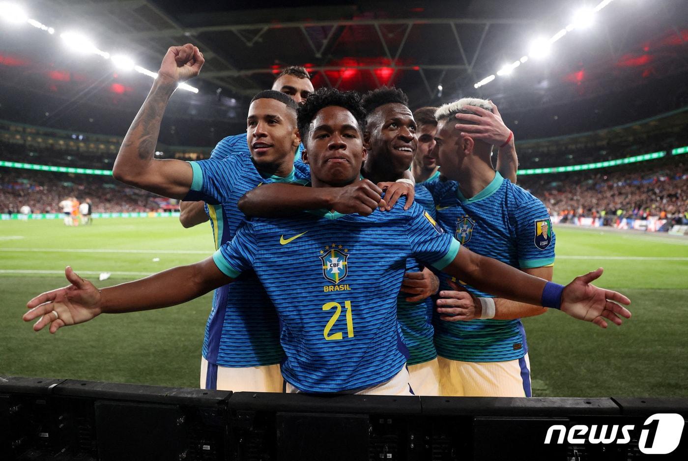 브라질 축구의 신성 엔드릭. ⓒ 로이터=뉴스1