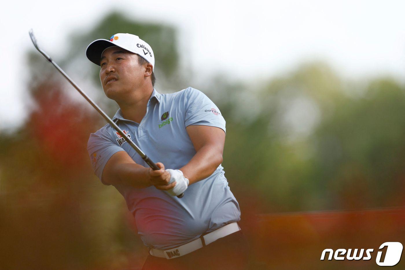 이경훈이 24일(현지시간) 플로리다주 팜하버의 이니스브룩 리조트에서 공동 9위에 오른 PGA 투어 발스파 챔피언십 마지막 날 17번 홀서 플레이를 하고 있다. 2024. 3. 25 ⓒ AFP=뉴스1 ⓒ News1 우동명 기자