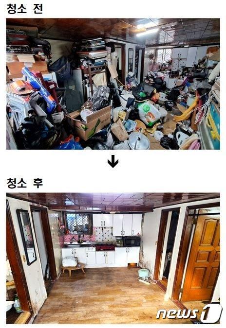 본문 이미지 - 저장 강박증 구민의 청소 전후 집 내부 모습. (동작구 제공)ⓒ 뉴스1