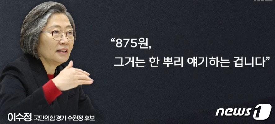 본문 이미지 - 이수정 국민의힘 경기 수원정 후보가 '대파 875원'과 관련해 지난 25일 '한 뿌리' 가격을 말하는 것 같다고 발언, 논란을 키웠다. (MBC 갈무리) ⓒ 뉴스1 