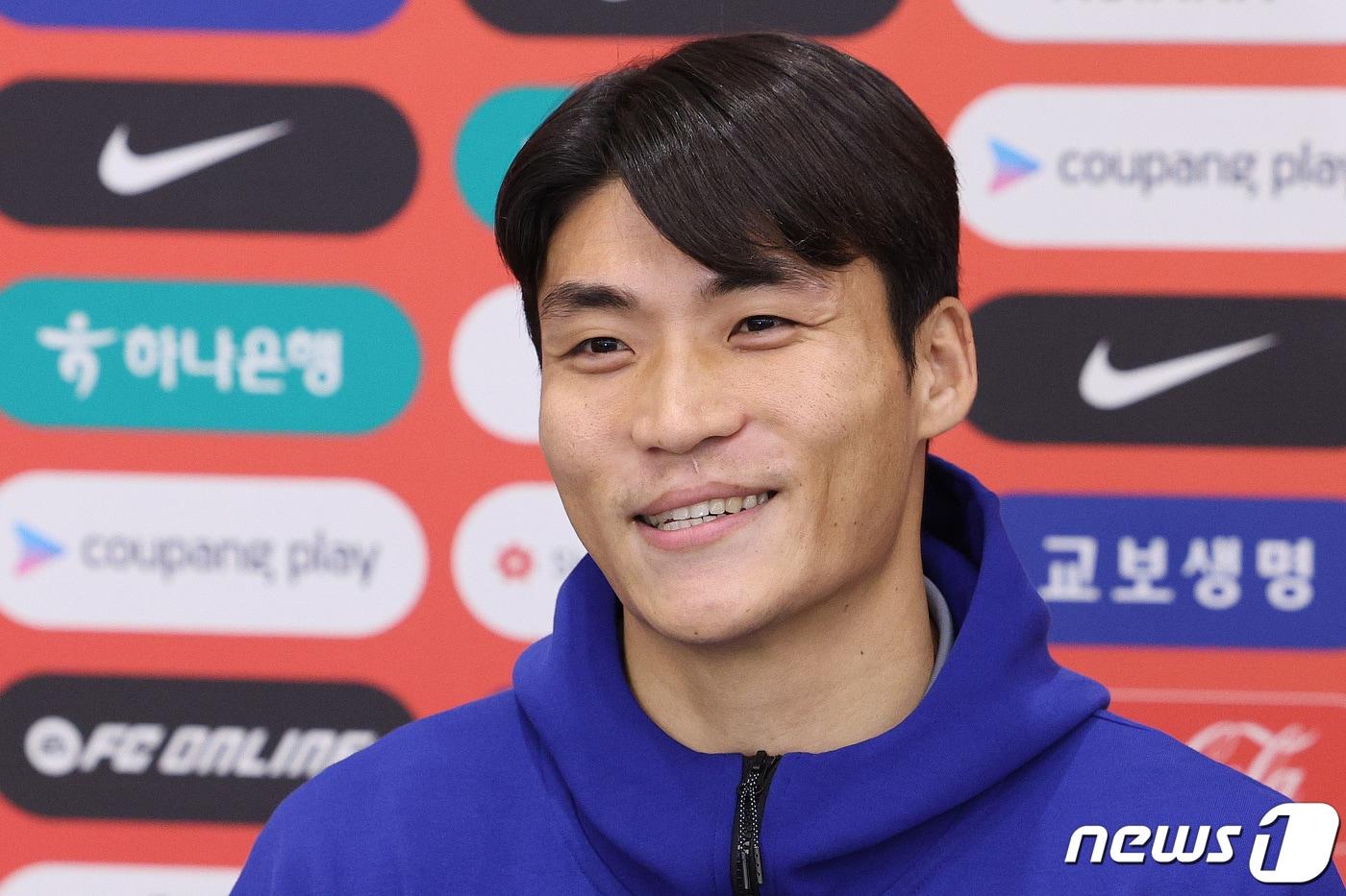 본문 이미지 - 월드컵이라는 꿈에 다가가고 있는 박진섭. 2024.3.27 ⓒ 뉴스1 신웅수 기자