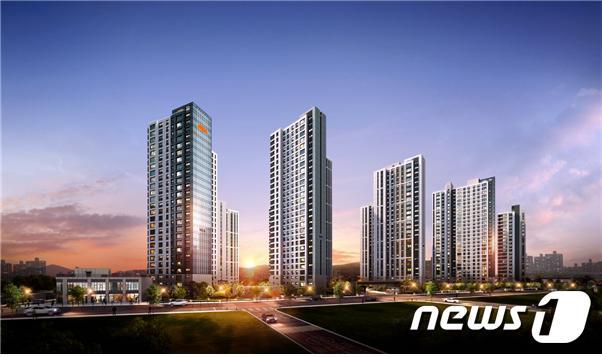 본문 이미지 - ‘e편한세상 서대전역 센트로’ 투시도.(DL건설 제공)/ 뉴스1