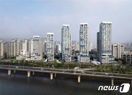 본문 이미지 - 용산 산호아파트 재건축사업 투시도. (출처=서울시) ⓒ 뉴스1