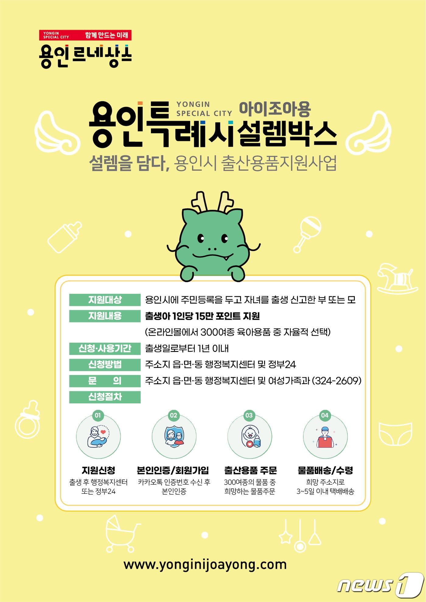 본문 이미지 - 용인시의 '아이조아용 설렘박스' 지원 안내 홍보물.(용인시 제공)