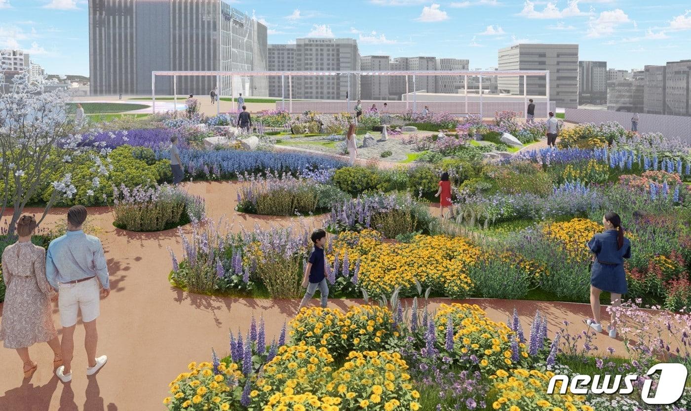 서울시가 7일 2026년까지 1007곳에 시민을 위한 일상 정원을 조성한다고 밝혔다. 사진은 강서구 마곡동에 조성될 거점형 꽃정원 예시.(서울시 제공)