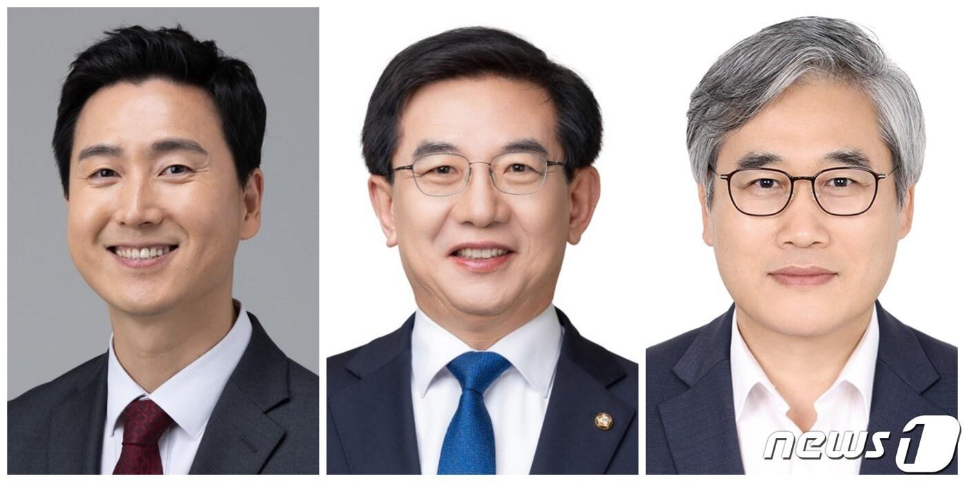 본문 이미지 - (왼쪽부터)김기흥 전 대통령실 부대변인, 정일영 인천 연수구을 국회의원, 김진용 전 인천경제청장. / 뉴스1