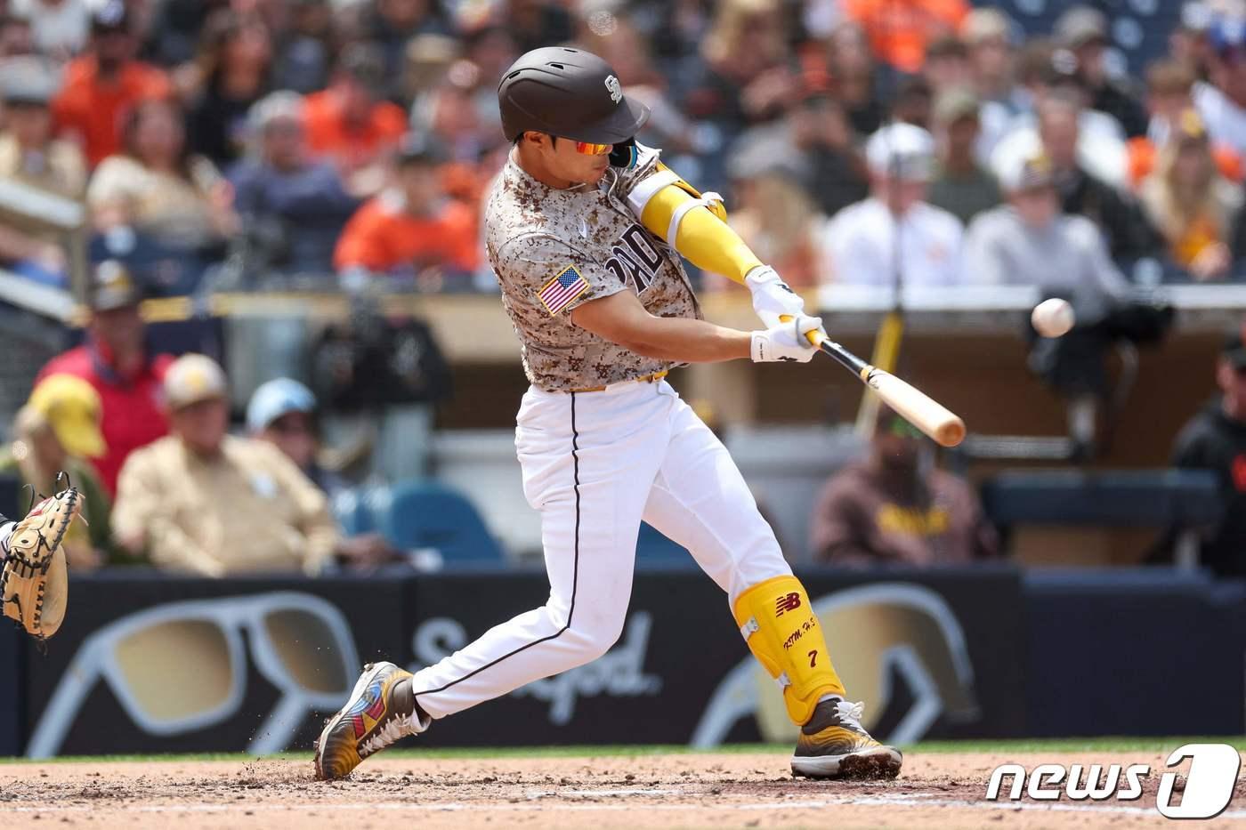 김하성, STL전 3타수 1안타 1볼넷 1도루…샌디에이고 3-2 승 - 뉴스1