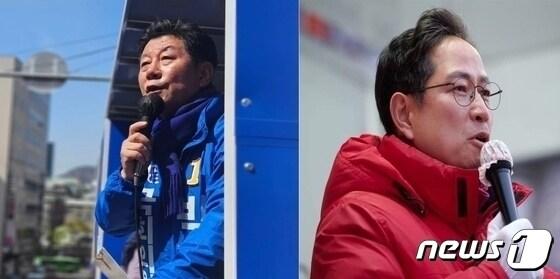 본문 이미지 - 부산 남구 박재호 더불어민주당(왼쪽), 박수영 국민의힘 후보 