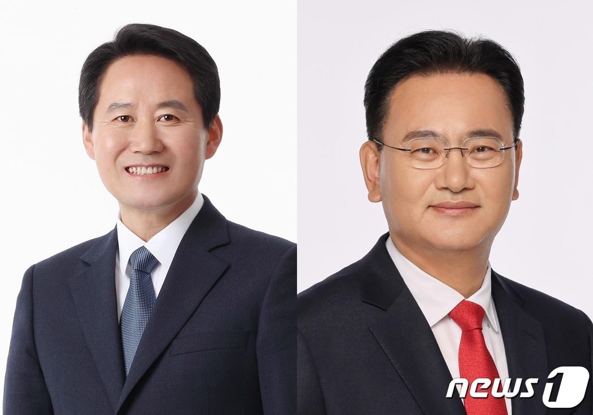 본문 이미지 - 강원 홍천‧횡성‧영월‧평창 선거구에 출마한 더불어민주당 허필홍 후보(왼쪽)와 국민의힘 유상범 후보./뉴스1