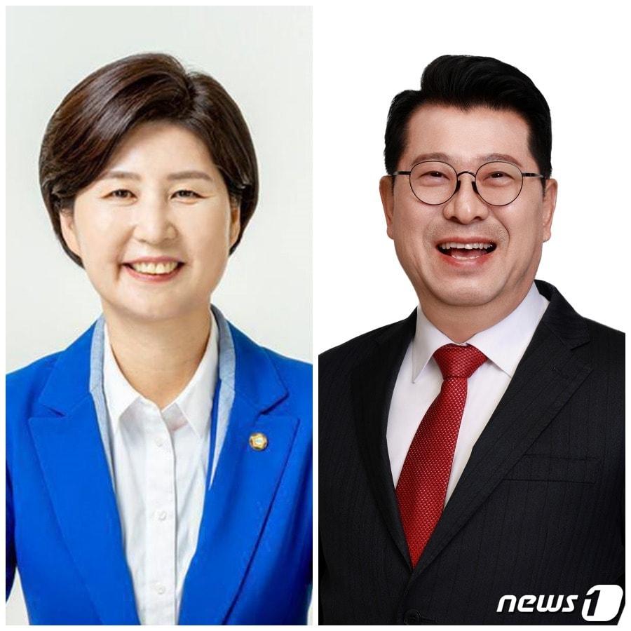 본문 이미지 - 백혜련 민주당 후보(왼)와 홍윤오 국민의힘 후보.