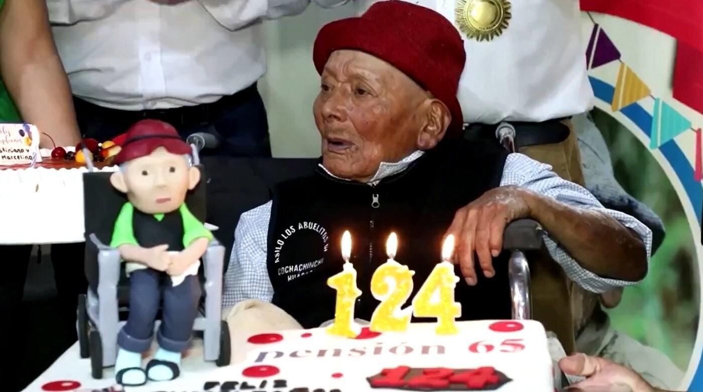 페루 정부가 세계 최고령 남성이라고 주장하고 있는 124세 노인 마르셀리노 아바드 톨렌티노. <출처=엑스 갈무리>