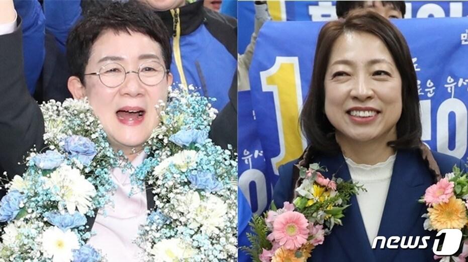 본문 이미지 - 대전 최초 여성 국회의원인 더불어민주당 박정현(왼쪽)·황정아 당선인. 2024.4.10 /뉴스1 ⓒNews1 김기태 기자