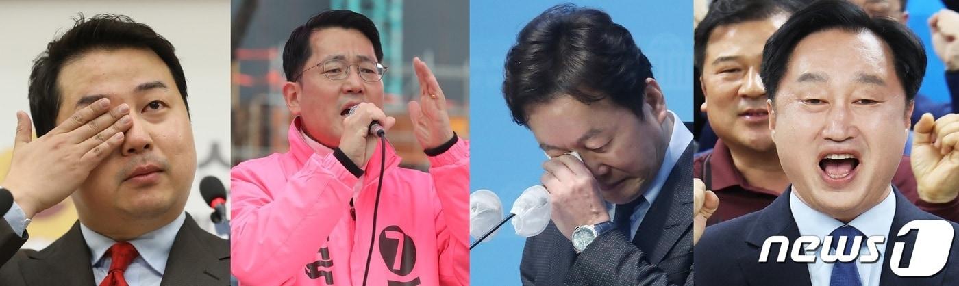 본문 이미지 - (왼쪽부터)장예찬, 도태우, 정봉주, 김준혁 후보