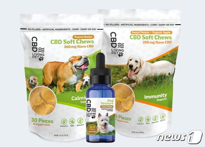 본문 이미지 - 동물보호소에 기부한 CBD 리빙펫 제품들(업체 제공) ⓒ 뉴스1
