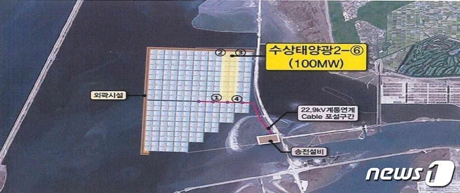 본문 이미지 - 새만금 수상태양광 위치도.2024.4.14/뉴스1