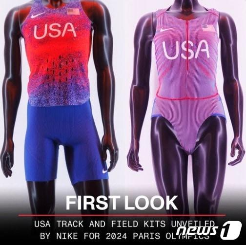 본문 이미지 - 2024 파리올림픽 출전 미국 선수들을 위해 나이키가 제작한 유니폼. 오른쪽이 여성 육상 선수들의 유니폼이다. <출처=시티어스 매그>