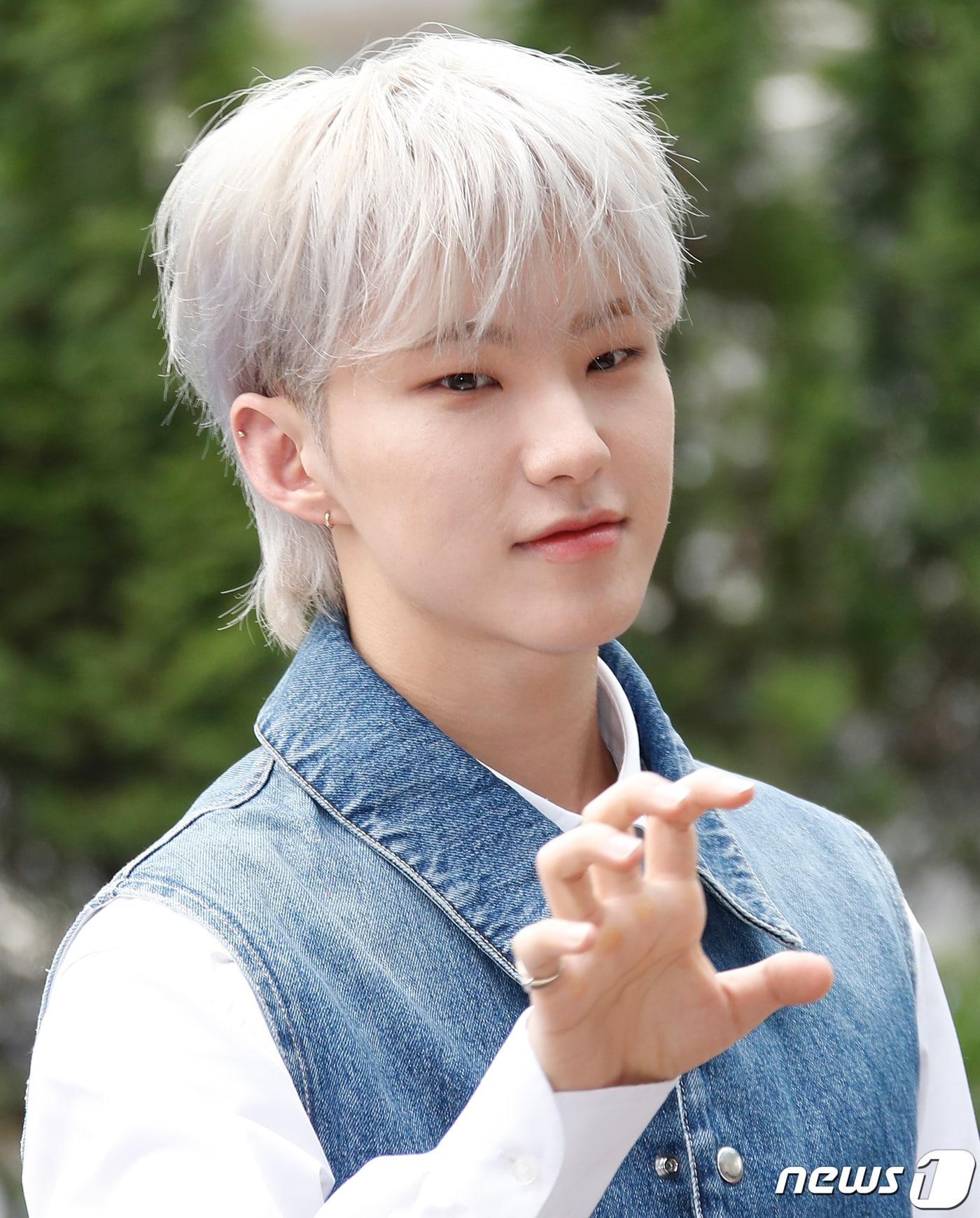 본문 이미지 - 세븐틴 호시가 사랑스러운 인사를 하고 있다. ⓒ News1 권현진 기자