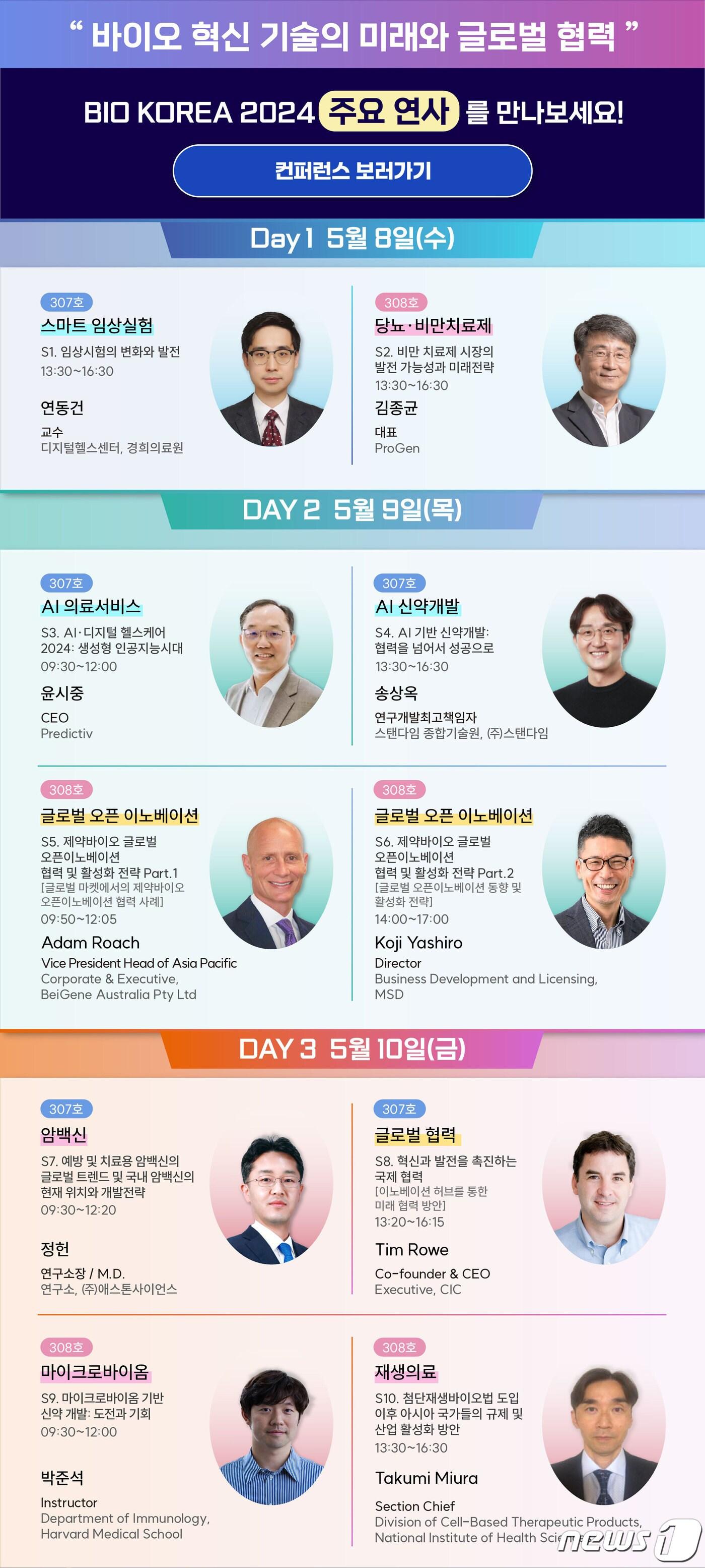 본문 이미지 - 바이오코리아 2024 컨퍼런스에 참석하는 주 연사