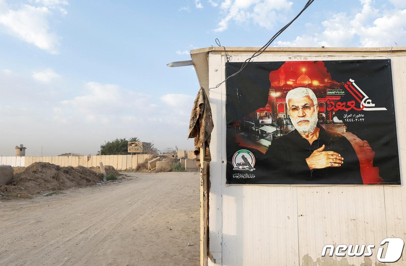 2024년 4월 20일 이라크의 이란 동맹 민병대 연합인 인민동원군(PMF, 하셰드 알샤비)이 주둔 중인 칼소 군사기지의 모습. ⓒ 로이터=뉴스1 ⓒ News1 조소영 기자