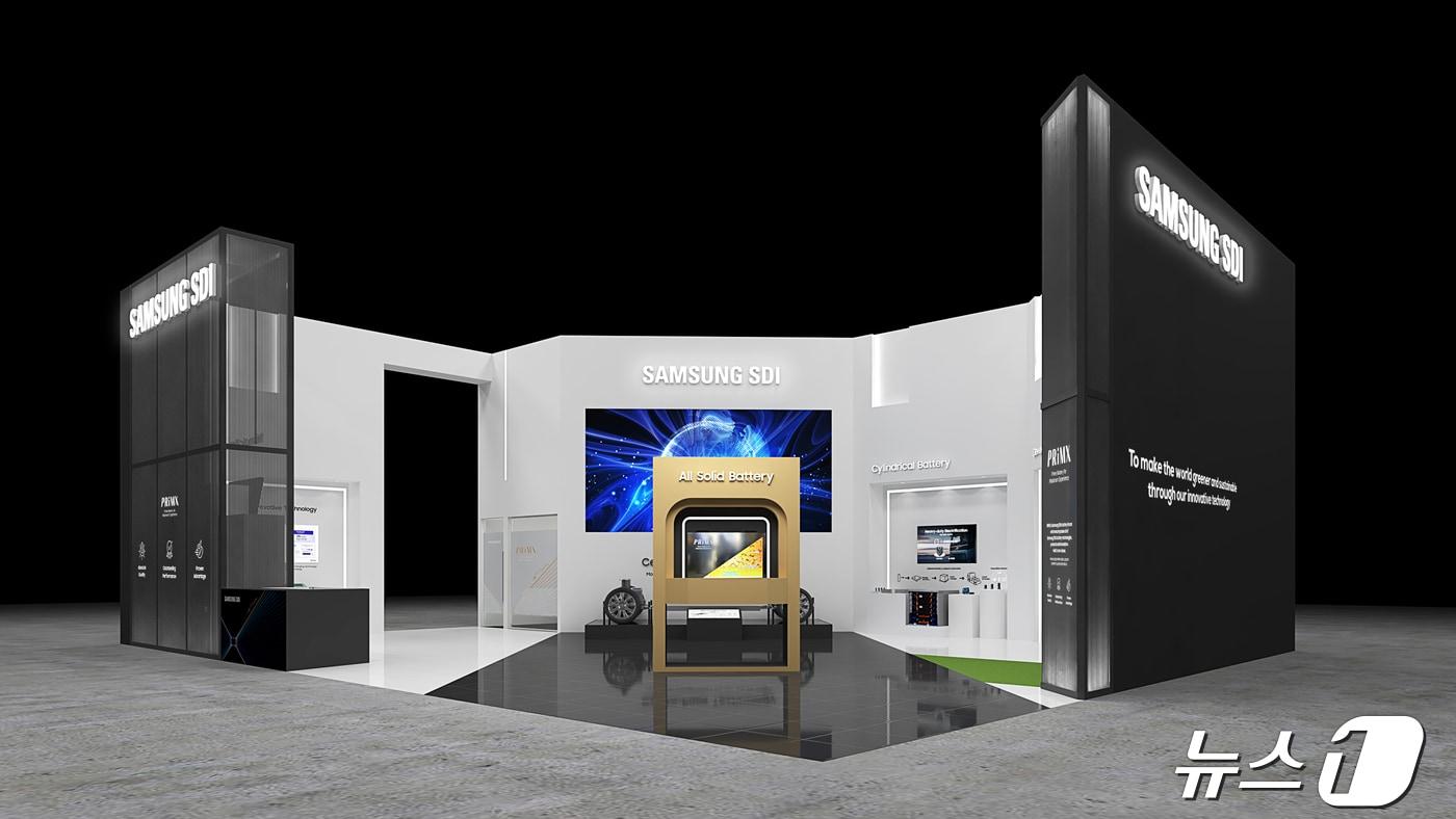 23일 코엑스에서 열리는 '제37회 세계전기자동차 학술대회 및 전시회(EVS37)'에 참가하는 삼성SDI의 전시회 부스 조감도. 삼성SDI는 전고체 배터리를 비롯한 미래 전기차용 배터리 기술들을 선보일 예정이다.(삼성SDI 제공)