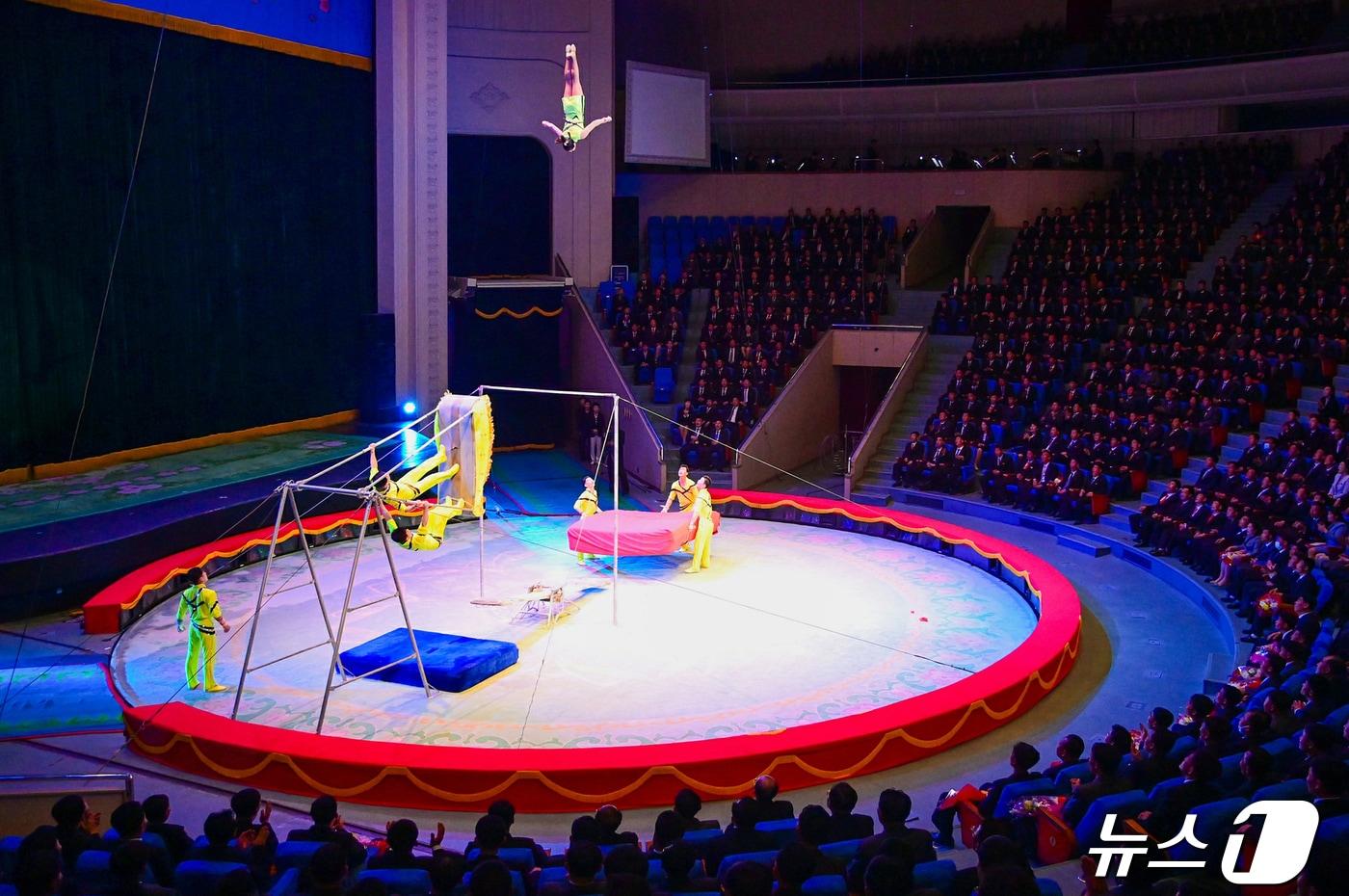 (평양 노동신문=뉴스1) = 2024년 조선노동당 제2차 선전부문 일꾼강습회 참가자들이 관람한 교계 공연. [국내에서만 사용가능. 재배포 금지. DB 금지. For Use Only in the Republic of Korea. Redistribution Prohibited] rodongphoto@news1.kr