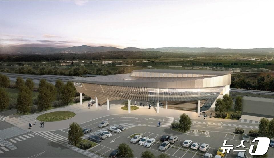 본문 이미지 -  충북 충주역이 중부내륙선철도 2단계 구간 개통에 발맞춰 하루 1만여 명을 수용할 신청사로 거듭날 예정이다. 사진은 충주역 신역사 조감도.(코레일 제공)2024.4.25/뉴스1