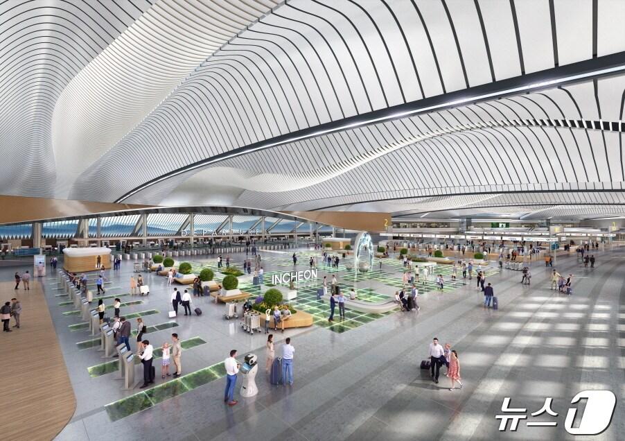 본문 이미지 - '인천국제공항 제1여객터미널 종합개선사업'.(희림종합건축사사무소 제공)