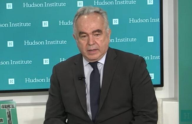 본문 이미지 - 커트 캠벨 국무부 부장관이 24일(현지시간) 워싱턴DC 싱크탱크인 허드슨연구소 대담에 참여해 발언을 하고 있다. 사진은 유튜브 화면 캡처.